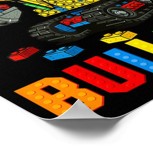 Funny Family Master Builder Building Bricks Blocks ポスター (角)