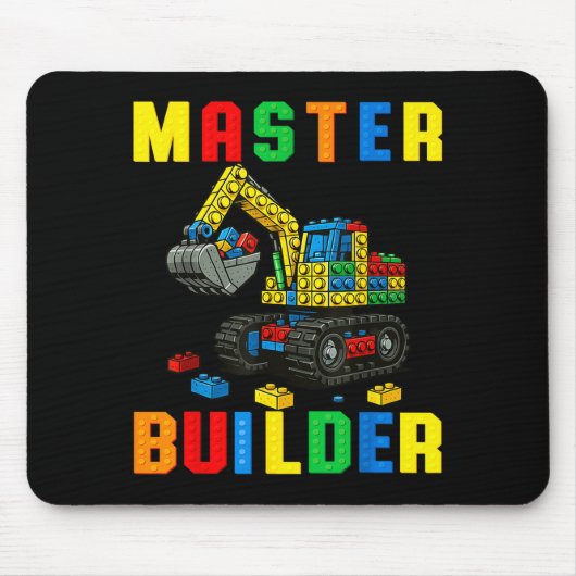 Funny Family Master Builder Building Bricks Blocks マウスパッド (正面)