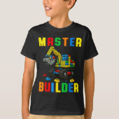 Funny Family Master Builder Building Bricks Blocks Tシャツ (正面)