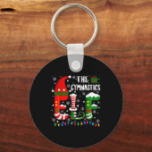 Funny Family Matching Pajamas Gymnastics Elf Chris キーホルダー (正面)