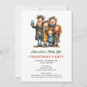 Funny Family Modern Holiday Party Invitation 招待状 (正面)