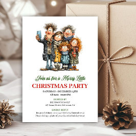 Funny Family Modern Holiday Party Invitation 招待状