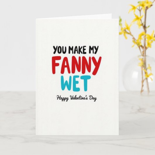 Funny Fanny Wet Valentines Day Card カード (黄色い花)