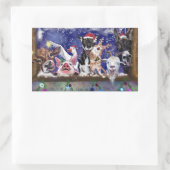 Funny Farm Animal Christmas Gift Stickers 長方形シール (バッグ)