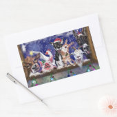 Funny Farm Animal Christmas Gift Stickers 長方形シール (封筒)
