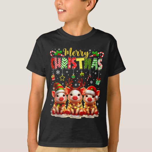 Funny Farmer Merry Christmas Reindeer Santa Gs Fam Tシャツ (正面)