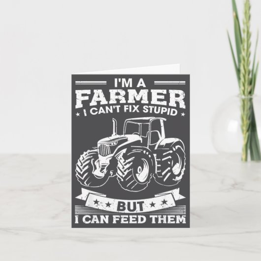 Funny Farming Tractor I'm A Farmer I Feed People  カード (正面)