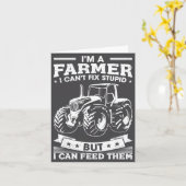 Funny Farming Tractor I'm A Farmer I Feed People  カード (黄色い花)