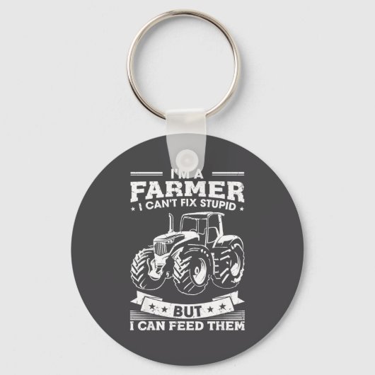Funny Farming Tractor I'm A Farmer I Feed People  キーホルダー (正面)