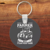 Funny Farming Tractor I'm A Farmer I Feed People  キーホルダー (正面)