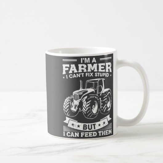 Funny Farming Tractor I'm A Farmer I Feed People  コーヒーマグカップ (右)
