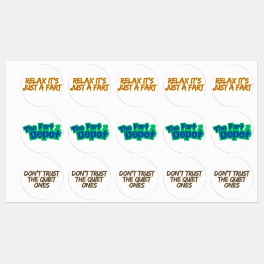Funny Fart Humor ラベル (シート)