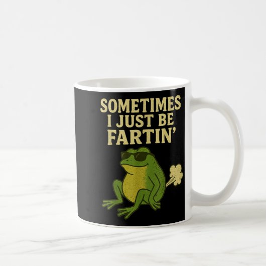 Funny Fart Meme Sometimes I Just Be Farting Frog  コーヒーマグカップ (右)