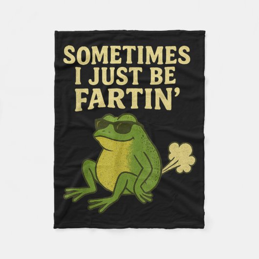 Funny Fart Meme Sometimes I Just Be Farting Frog  フリースブランケット (正面)