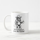 Funny Farting Bigfoot Cowboy Sometimes I Just Be F コーヒーマグカップ (左)