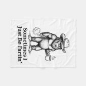 Funny Farting Bigfoot Cowboy Sometimes I Just Be F フリースブランケット (正面(横))