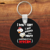 Funny Farting Chicken Lover I Dont Fart I Whisper  キーホルダー (正面)