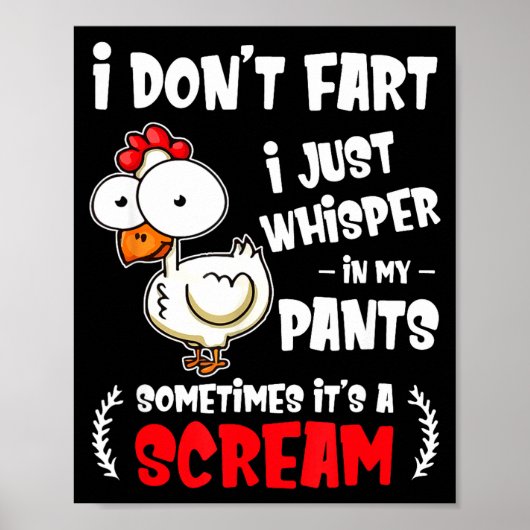 Funny Farting Chicken Lover I Dont Fart I Whisper  ポスター (正面)