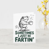 Funny Farting Frog Fart Joke Sometimes I Just Be F カード (黄色い花)