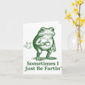 Funny Farting Frog Fart Joke Sometimes I Just Be F カード (黄色い花)