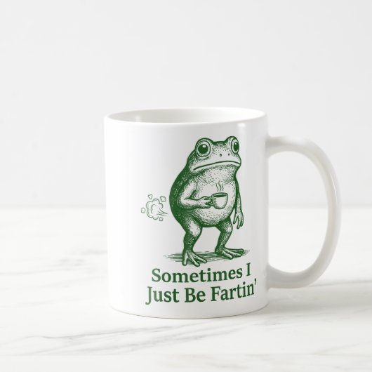 Funny Farting Frog Fart Joke Sometimes I Just Be F コーヒーマグカップ (右)