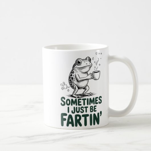 Funny Farting Frog Fart Joke Sometimes I Just Be F コーヒーマグカップ (右)