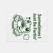 Funny Farting Frog Froglet Fart Sometimes I Just B フリースブランケット (正面(横))