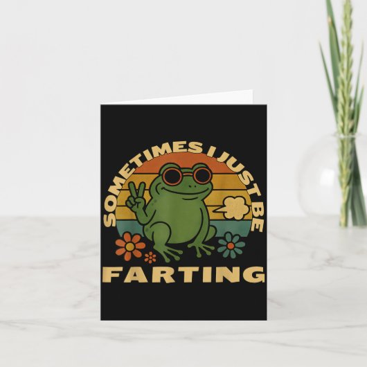 Funny Farting Frog Just Sarcastic I Sometimes カード (正面)