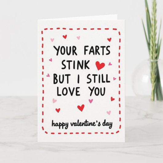 Funny Farts Stink Valentines Love Card カード (正面)