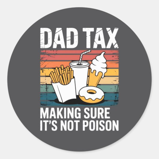 Funny Fast Food Ison Tester Gift Retro Dad Tax  ラウンドシール (正面)