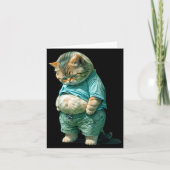 Funny Fat Cat Ia Art Design Print  カード (正面)