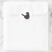 Funny fat Christmas bird with hat on ラウンドシール (バッグ)