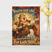 funny fat lady sings birthday wish カード (黄色い花)