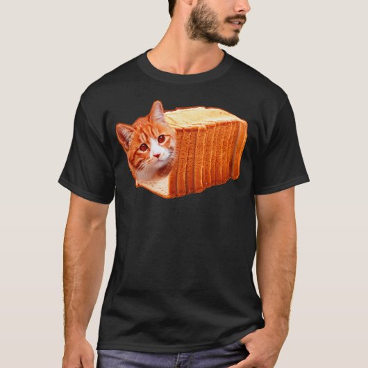Funny Fat Orange Cat Bread Meme Tシャツ (正面)