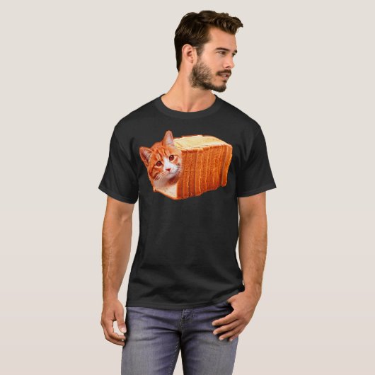 Funny Fat Orange Cat Bread Meme Tシャツ (正面フル)