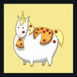 Funny Fat Unicorn Eating Pepperoni Pizza ポスター<br><div class="desc">Funny Fat Unicorn Eating Pepperoni Pizza</div>