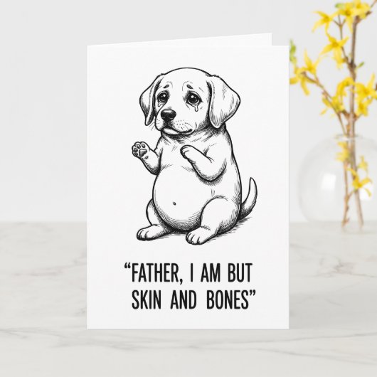 funny Father dog I Am But Skin and Bone Graphic カード (黄色い花)