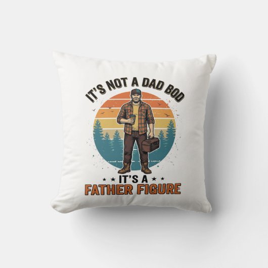 Funny Father Figure Vintage Dad Humor Shirt Design クッション (正面)