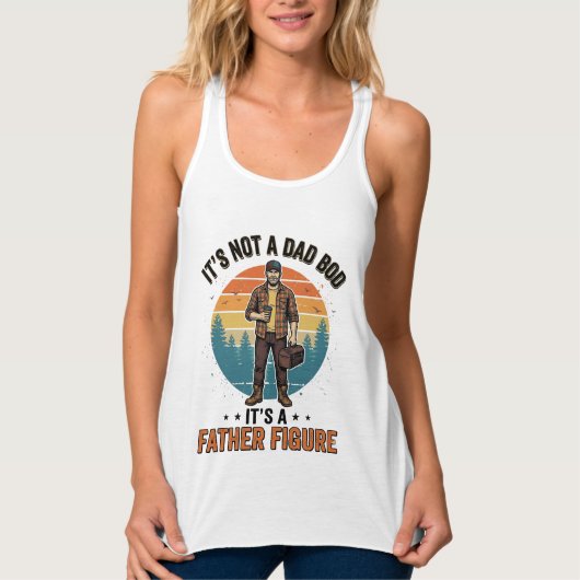 Funny Father Figure Vintage Dad Humor Shirt Design タンクトップ (正面)
