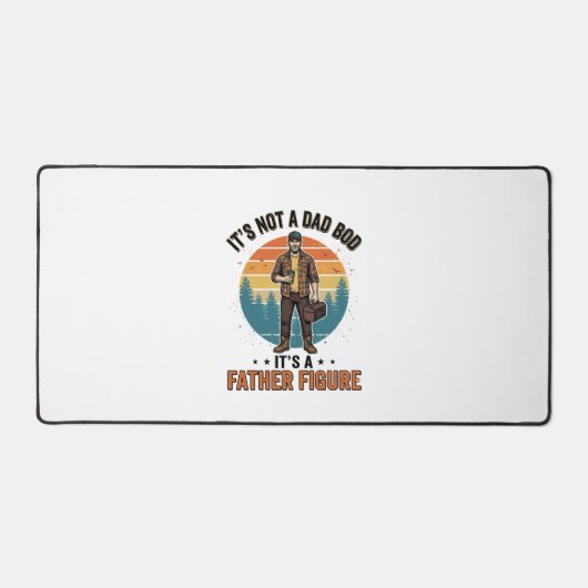 Funny Father Figure Vintage Dad Humor Shirt Design デスクマット (正面)