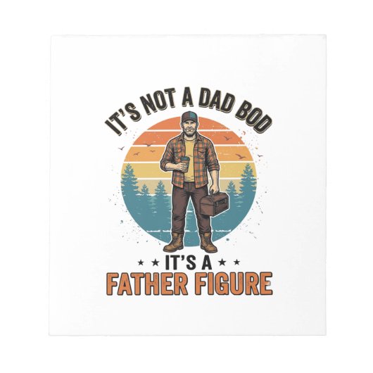 Funny Father Figure Vintage Dad Humor Shirt Design ノートパッド (正面)