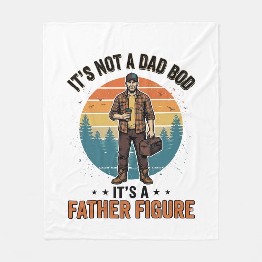 Funny Father Figure Vintage Dad Humor Shirt Design フリースブランケット (正面)