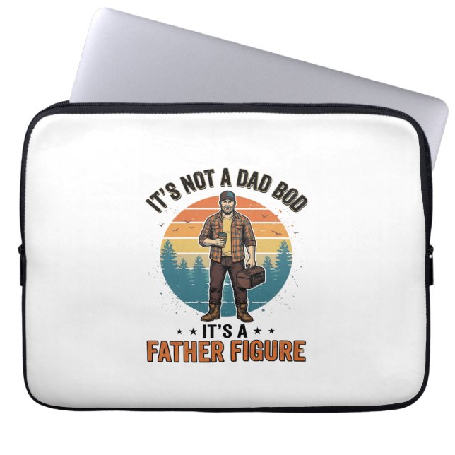 Funny Father Figure Vintage Dad Humor Shirt Design ラップトップスリーブ (正面)