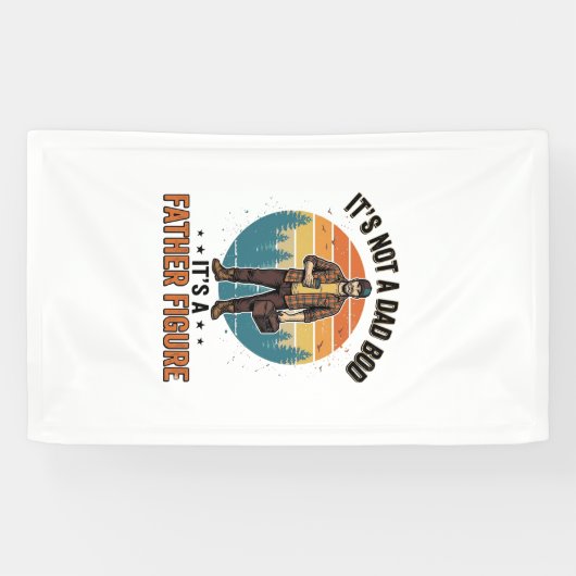 Funny Father Figure Vintage Dad Humor Shirt Design 横断幕 (横)