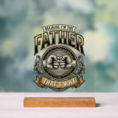 Funny Father Fist Bump Vintage Engraving Shirt Des アクリルサイン (ニュートラル)