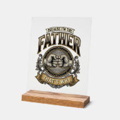 Funny Father Fist Bump Vintage Engraving Shirt Des アクリルサイン (傾斜)