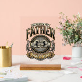 Funny Father Fist Bump Vintage Engraving Shirt Des アクリルサイン (ウェディング)