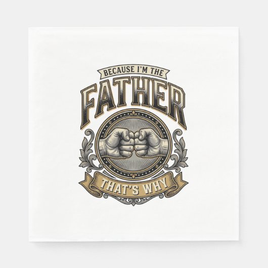 Funny Father Fist Bump Vintage Engraving Shirt Des スタンダードランチョンナプキン (正面)