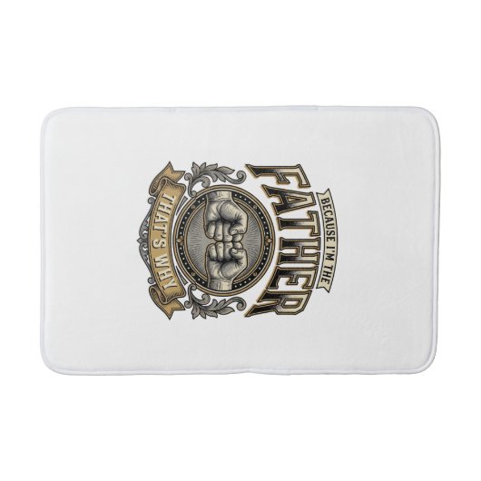 Funny Father Fist Bump Vintage Engraving Shirt Des バスマット (正面)