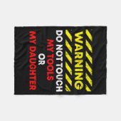 Funny Father's Day Daddy Gift Apparel Warning Do N フリースブランケット (正面(横))